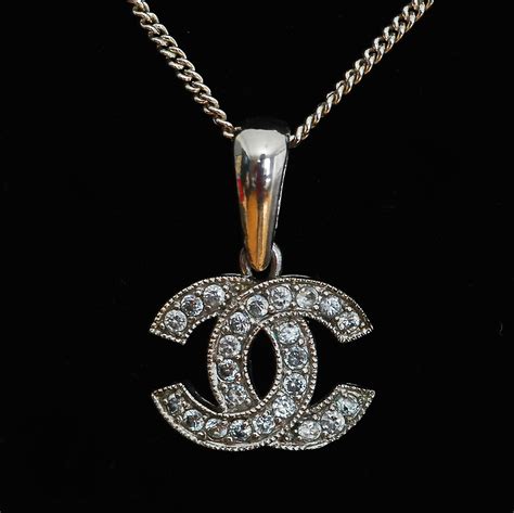 chanel crystal necklace inspired|chanel long necklace with logo.